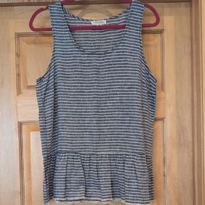 beachlunchlounge Navy and White Striped Tank Top